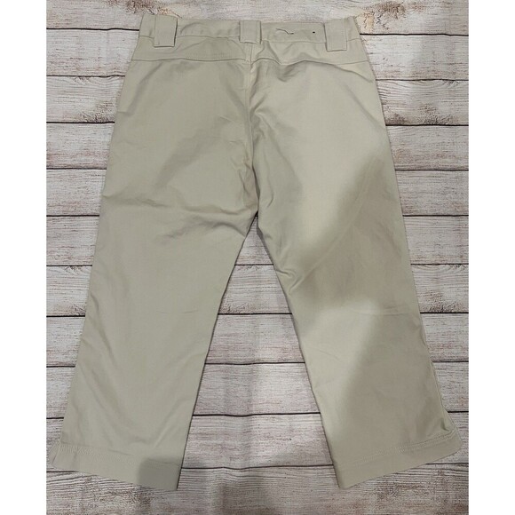 Banana Republic Pants Martin Crop Chino Stretch Slit Ankle Hem Beige Women 10 - Picture 3 of 7